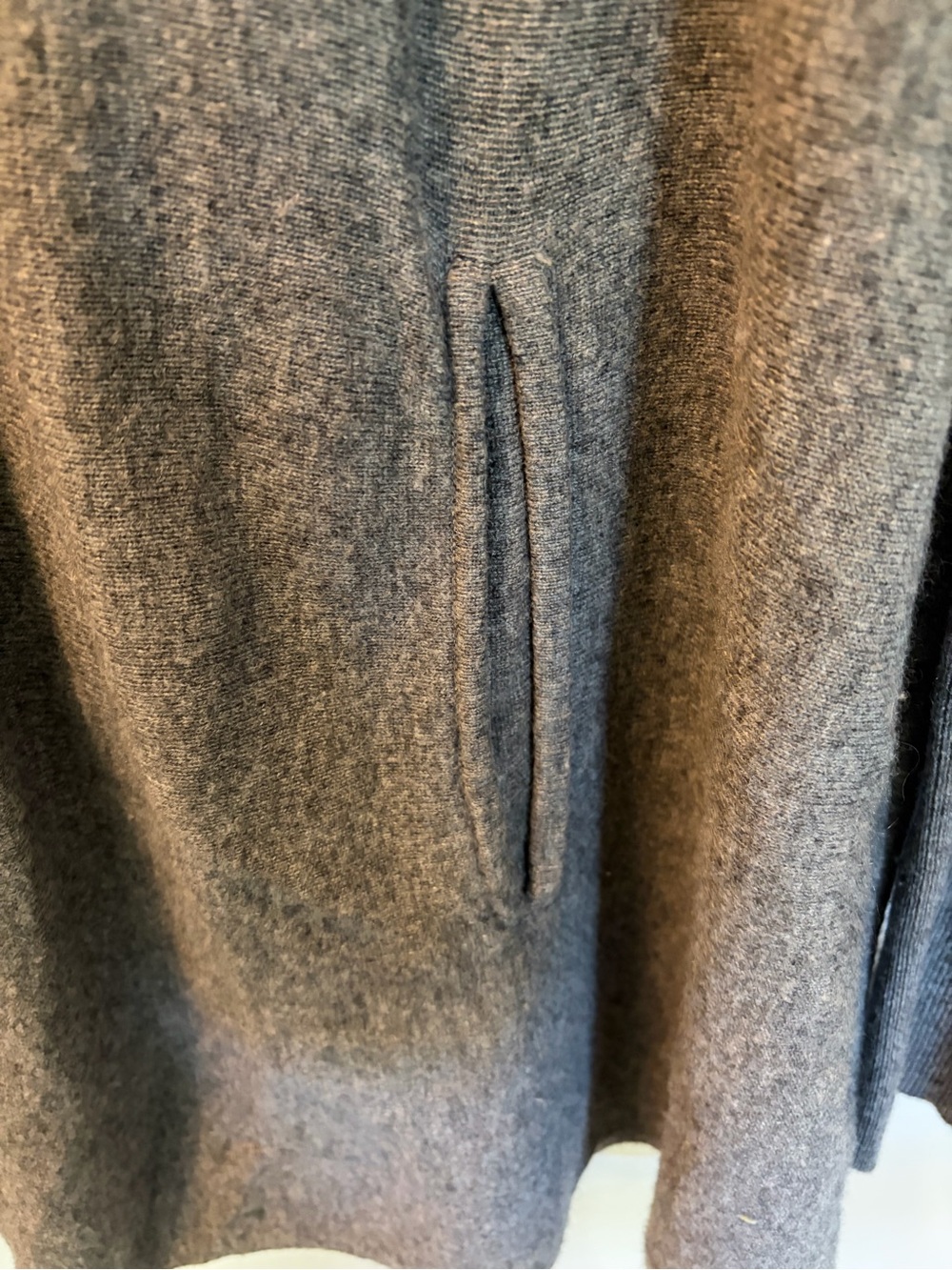 Garnet Hill Gray Cashmere Turtleneck Pocket Sweater - Picture 4 of 11
